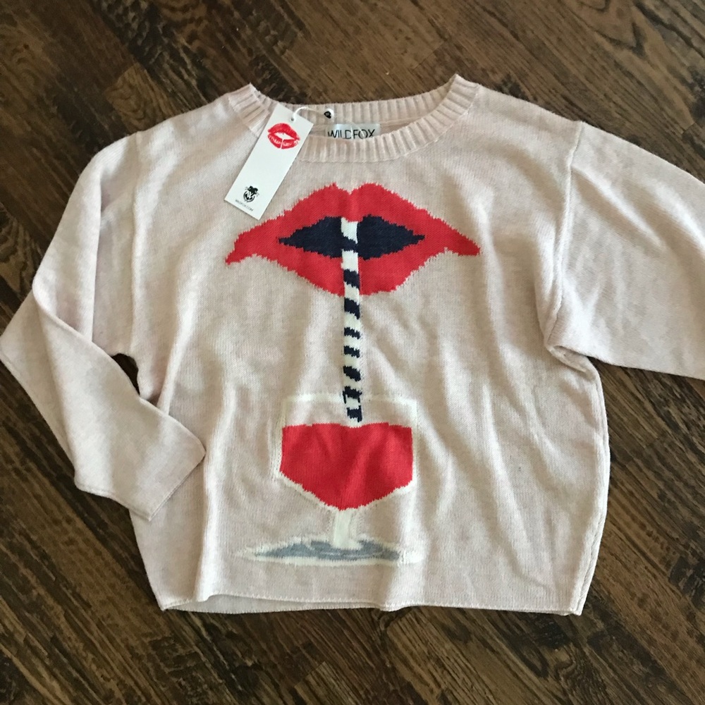 WILDFOX “WINE AND LIP SIP” SWEATER